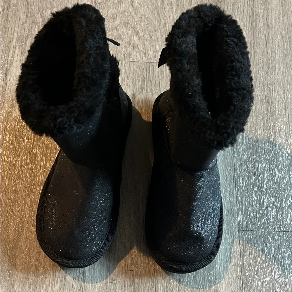 KRABOR Kids Black Glitter Boots